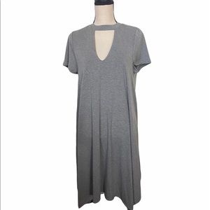 Torrid Grey Cutout Front & Back Detail Size 12 Hem Midi Dress.